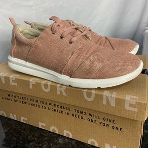 TOMS DEL REY PINK METALLIC JUTE sz. 9 women